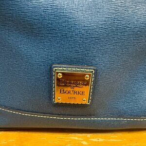Dooney & Bourke Saffiano Leather Zip-Top Tote – Blue/Red Interior